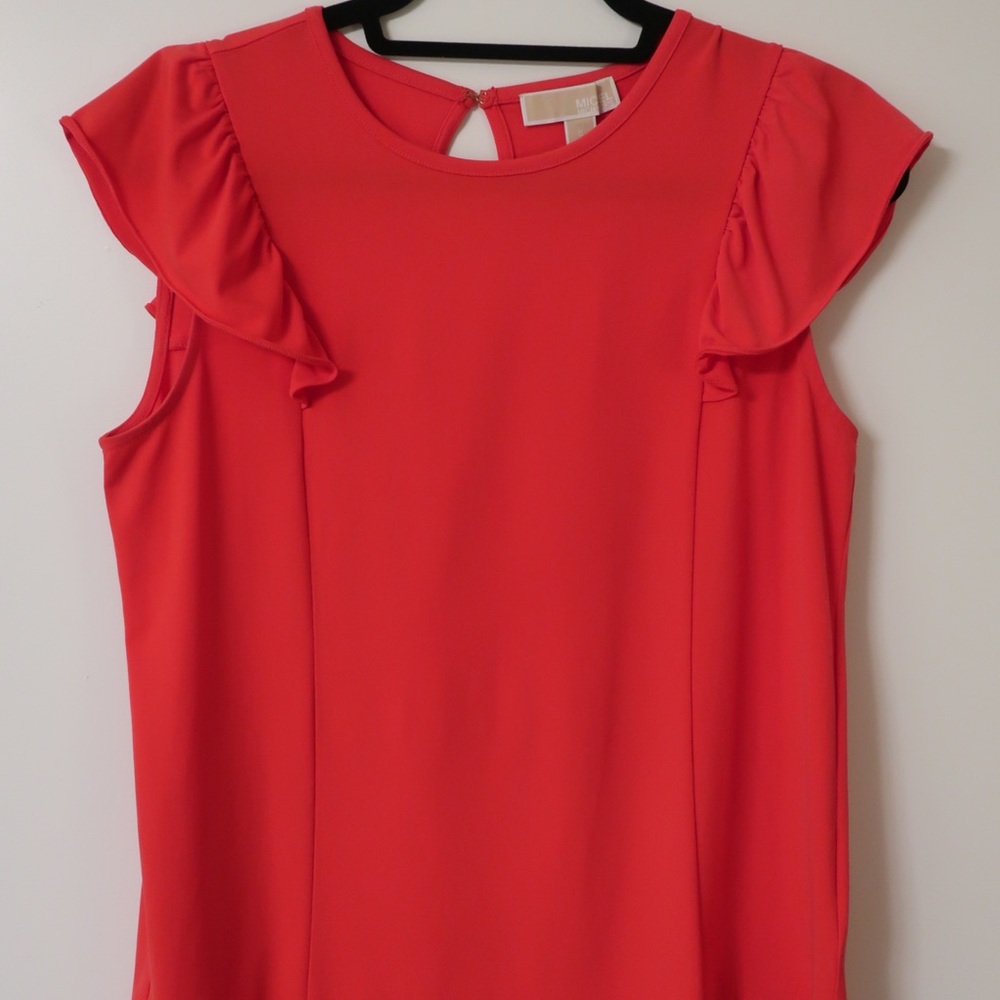 Michael Kors orange ruffle top, size small